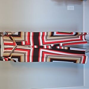 New York and Company brown/red retro stripe palazzo pants-2